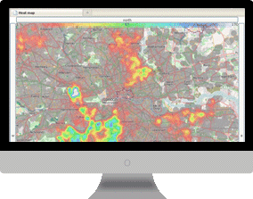 A heat map showing density of learners in south west London